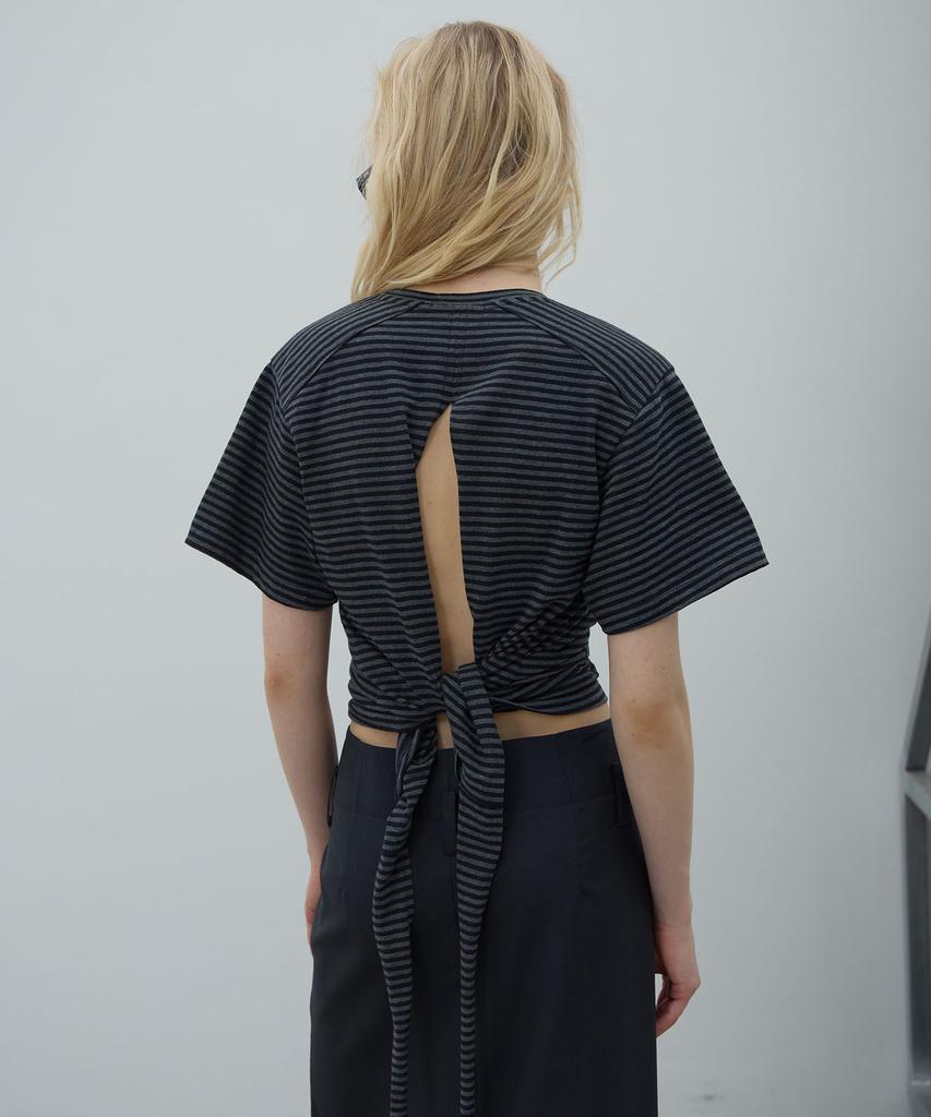 LCDC™ Back Slit V-Neck Top (Dark Gray)
