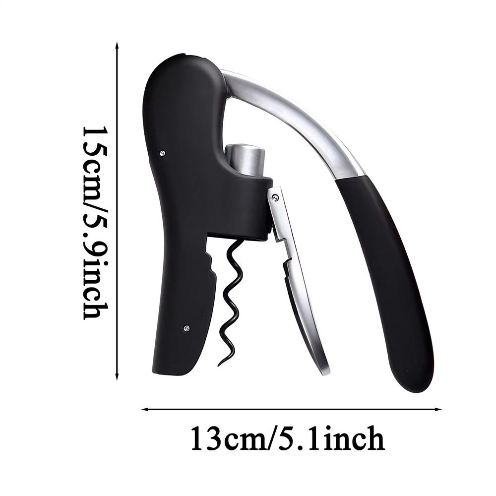 

Cork Screw Wine Opener Heavy-Duty Press-Down Wine Opener Handheld Corkscrew for Kitchen Party Family Dinner Apartment RV Elderly чорний