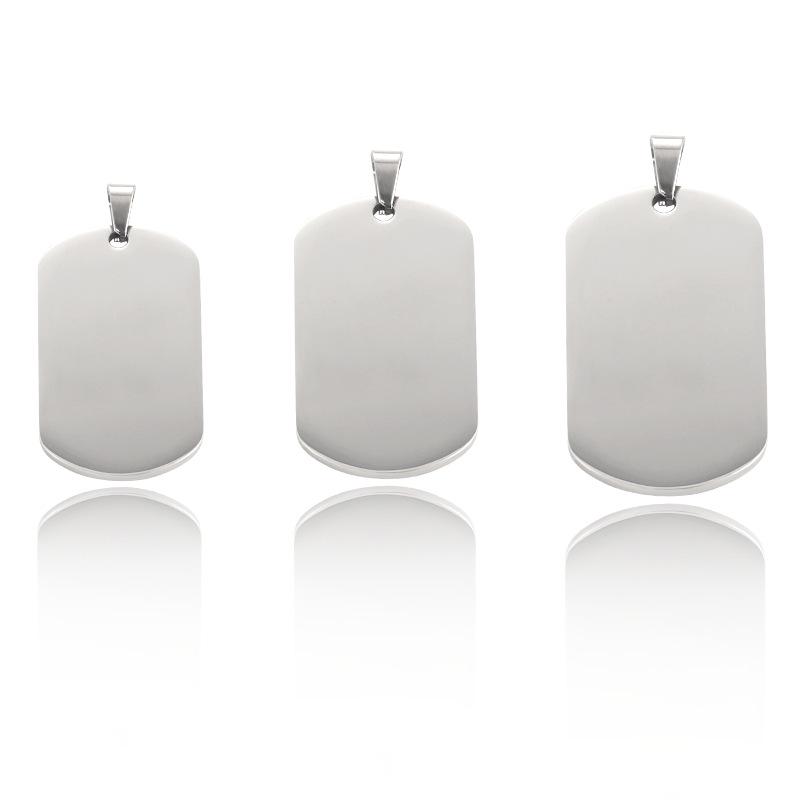 Popular European and American Cross-border Stainless Steel Pet Dog Tag: Thick Titanium Steel, Blank, Engravable Military Style Pendant