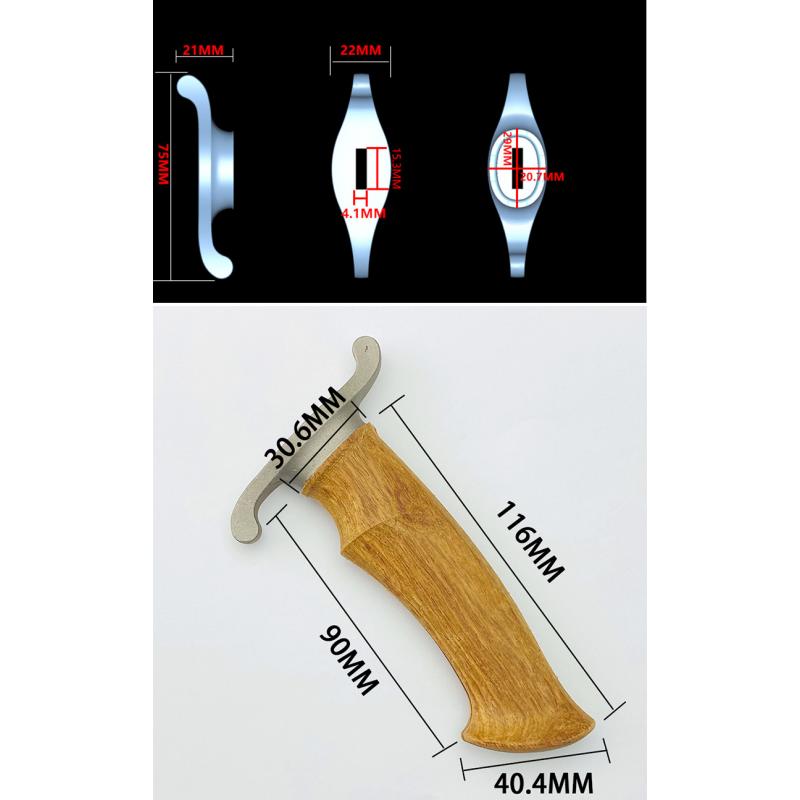 1Set Semi-finished Yellow Pear Wood Knife Handle Material with Knife Guard for DIY Knife Handle Making Blade Accessories