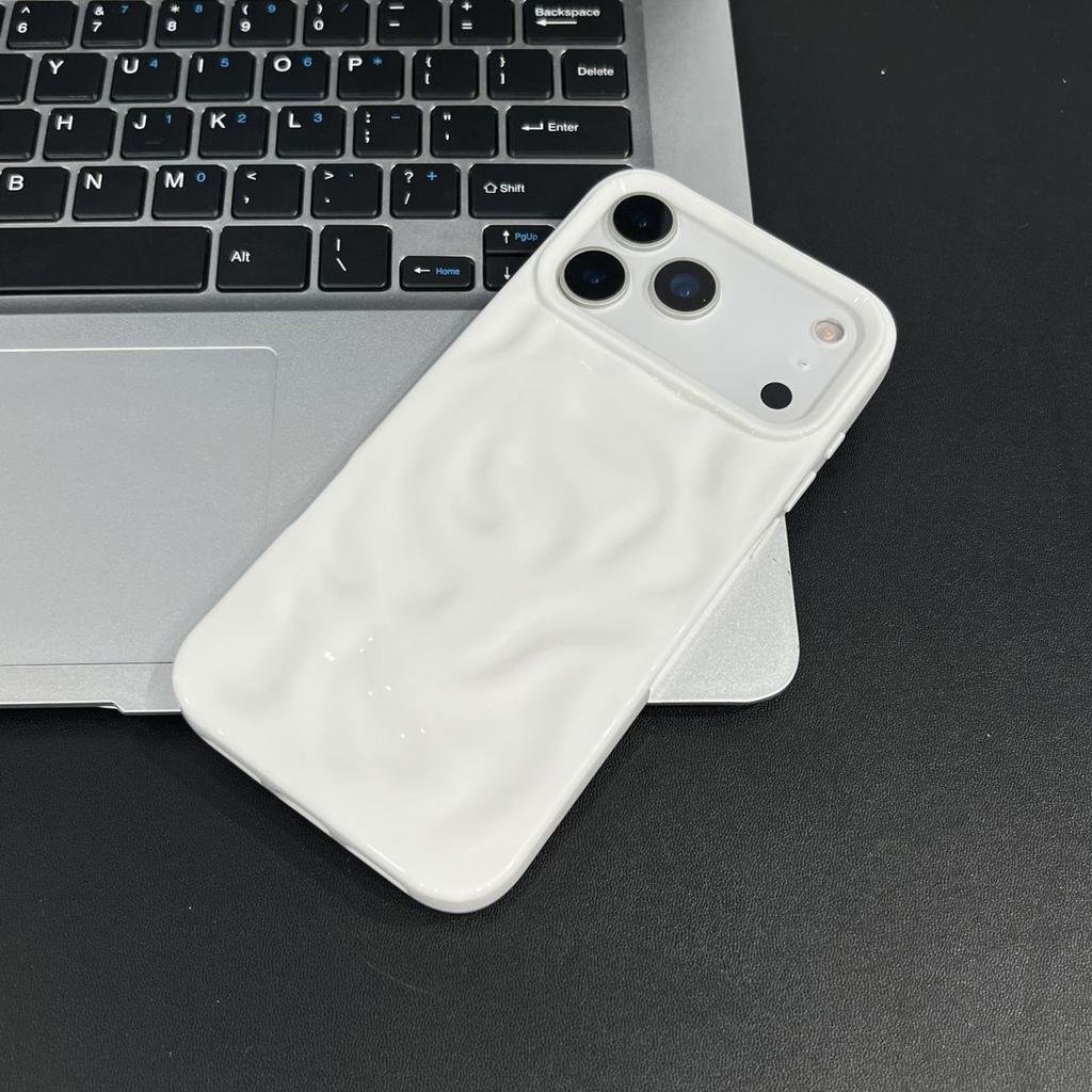 Luxury Electroplated 3D Wave Pattern Case For iPhone 17 Air 16 E 15 14 13 12 11 Pro Max XS Max XR 7 8 Plus Bright Glossy Cover