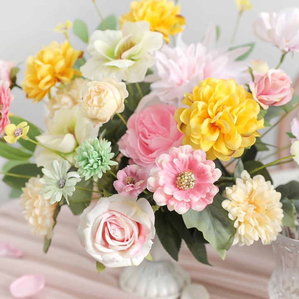 Mix Rose Artificial Flowers Heads Silk Fake Flowers for Home Room Decor Garden Wedding Decoration Wreath Garlands Gift Accessory