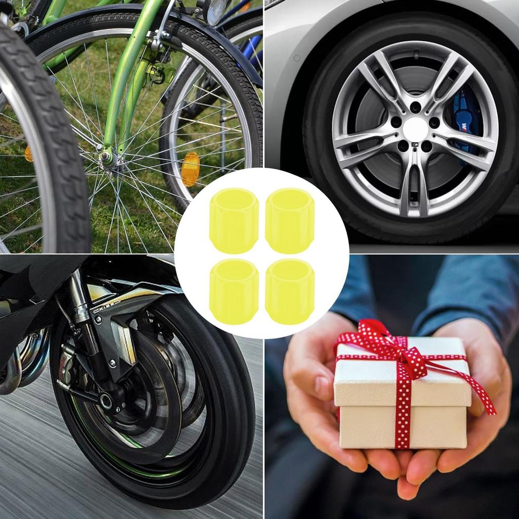 Cxiskyu Glow in the Dark Valve Stem Caps, Tire Valve Stem Caps Glow in
