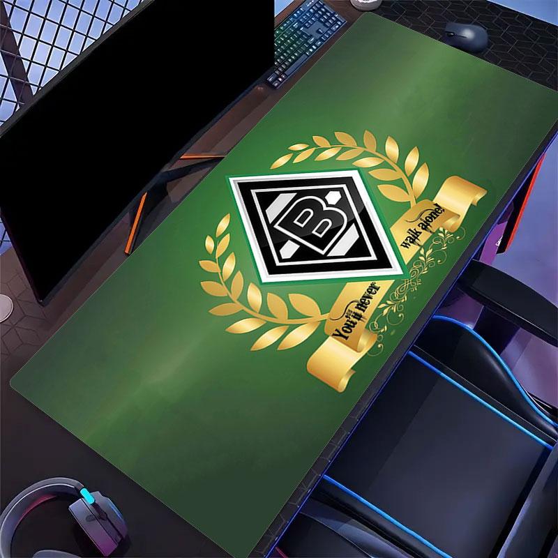 Borussia Mönchengladbach Mauspads, Große Gaming-Schreibtischmatte, Rutschfestes XXL-Mauspad für Laptop & Tablet, Mini-PC-Spielmatte mit Genähten Kanten
