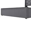 Hydraulic Double Bed, Upholstered, 140x200cm, Metal Slatted Frame, Modern, Storage Space, Cotton, Grey (With Mattress)