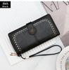 Women's Oil Wax Leather Zipper Wallet with Coin Purse & ID Holder