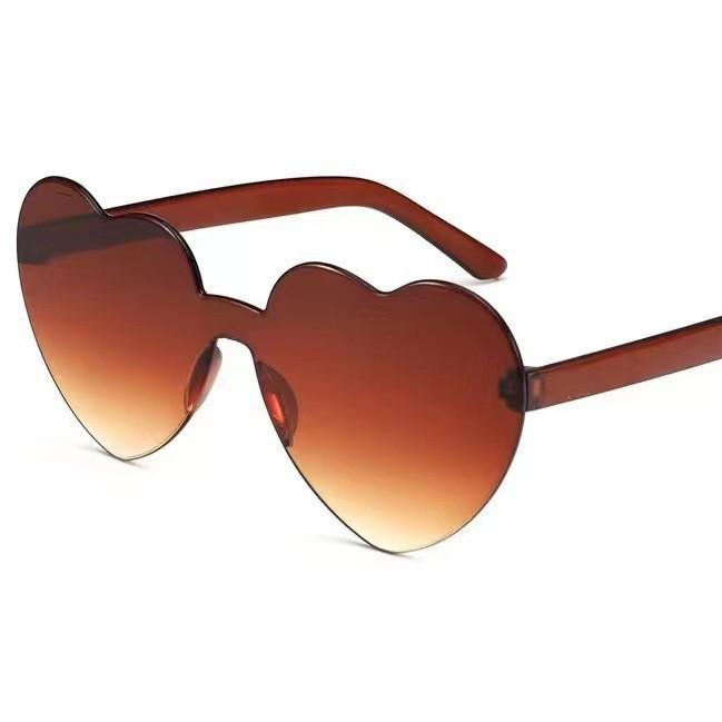 Peach Heart-Shaped Jelly Color Sunglasses: European & American Style