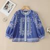 ZANZEA Ethnic Print Women Casual 3/4 Sleeve Loose Cardigan Blouse