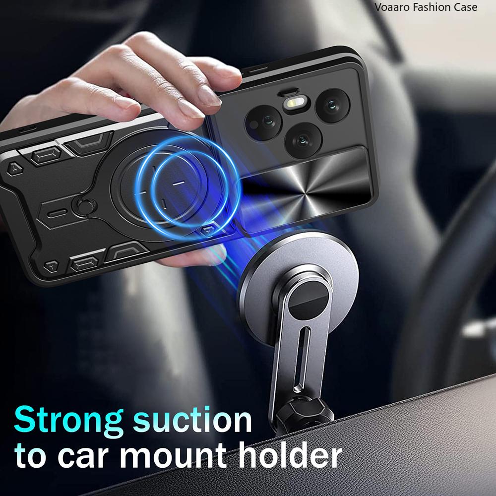 Slide Lens Armor Funda for Honor 400 Pro 5G Global Case for Honor 400 Pro 5G Global DNP-NX9 Case Magnetic Ring Kickstand Cover