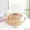 Handwoven Basket With Pearl Handle Wicker Rattan Picnic Natural Woven Storage Basket Wedding Birthday Party Flower Basket Decor