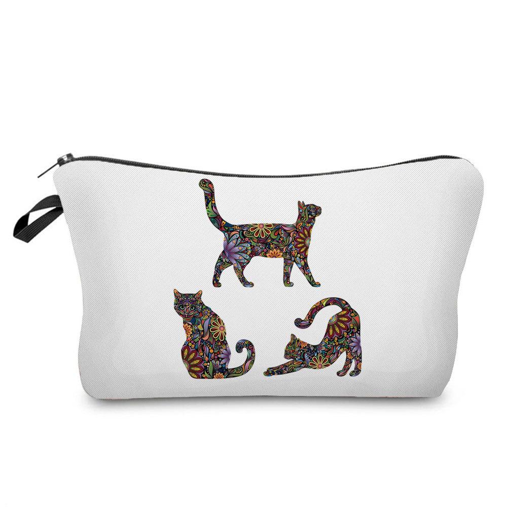 Women Flower Print Cosmetic Bag Toiletries Organize Travel Storage Case 6666