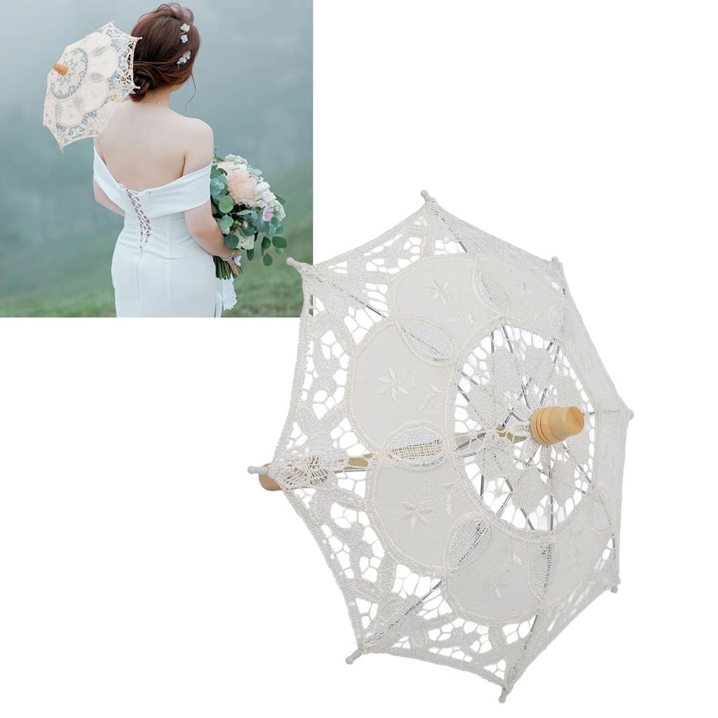 Lace Wedding Umbrella Wedding Bridal Lace Umbrella Decorative   Umbrella Photography Prop for Party Camping