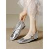 Versatile Princess Style Silver Single Shoes Soft Leather Ballet Shoes Mary Jane Women's Shoes Autumn New Models