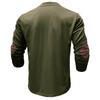 Herren Vintage Outdoor Sport Langarm Oberteil zum Schnüren Stehkragen Hemd