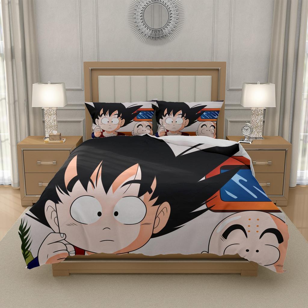 G-Goku D-Dragon B-Ball Z-Z Anime Quilt Cover Set Bedding Durable Polyester Kids Room Gift EU 135x200 155x220 200x200, US UK AU Sizes