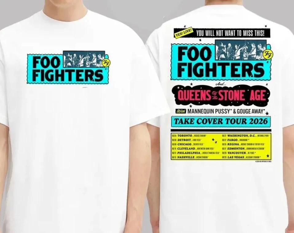 Foo Fighters Event Poster Take Civer Tour 2026 Dates List Two Sided Unisex XS
