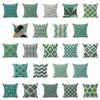 Luxurious Green Geometry Cotton Linen Pillow Case Cushion Pad For Bed Sofa Car Office Decor