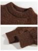 Unisex Retro Mohair Sweater - Autumn/Winter Loose Knit Top in Solid Color Faux Mink Fur