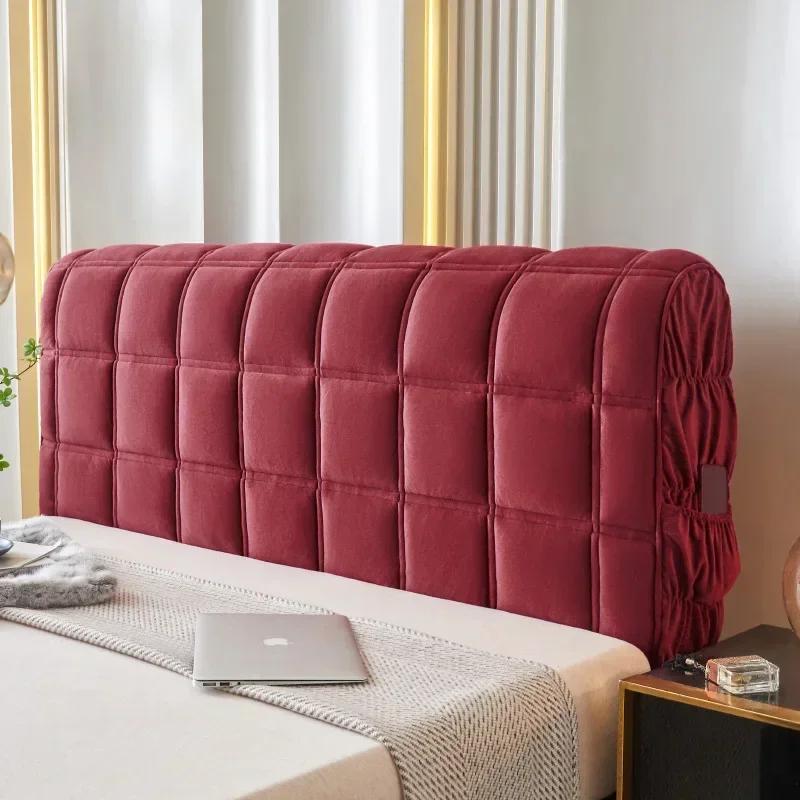 Luxury All-inclusive Velvet Bed Back Protector Cover Thicken Quilted Headboard Cover Super Soft Plush Quilting Bed Head Cover