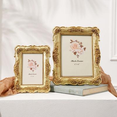 Elegant Vintage Picture Frame Resin Ornate Details Gold Antique Frame Retro Style Exquisite Victorian Photo Frame Anniversary