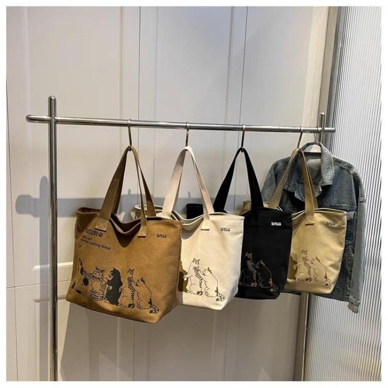 Frühling und Sommer Große Kapazität Canvas Tasche, Modische Damen Einzel Schulter Handtasche, Studentische Frühjahrs-Ausflugs-Reisetasche