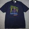 NATURAL LIGHT Beer Shirt Mens 2XL XXL BLUE NATTY LIGHT OUTDOORS NEON Retro NWT A