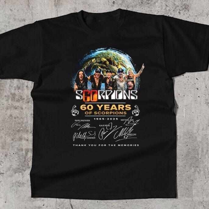 Новая рубашка SCORPIONS 60 YEARS TOUR 2025 Подарок для фанатов Унисекс S-5XL Рубашка UB486 Унисекс Футболка XXXXL