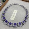 Medieval Vintage Heavy Industry Exquisite Long Sweeping Shoulder Purple Gemstone Diamond Earrings High-End Stud Earrings Luxury Necklace