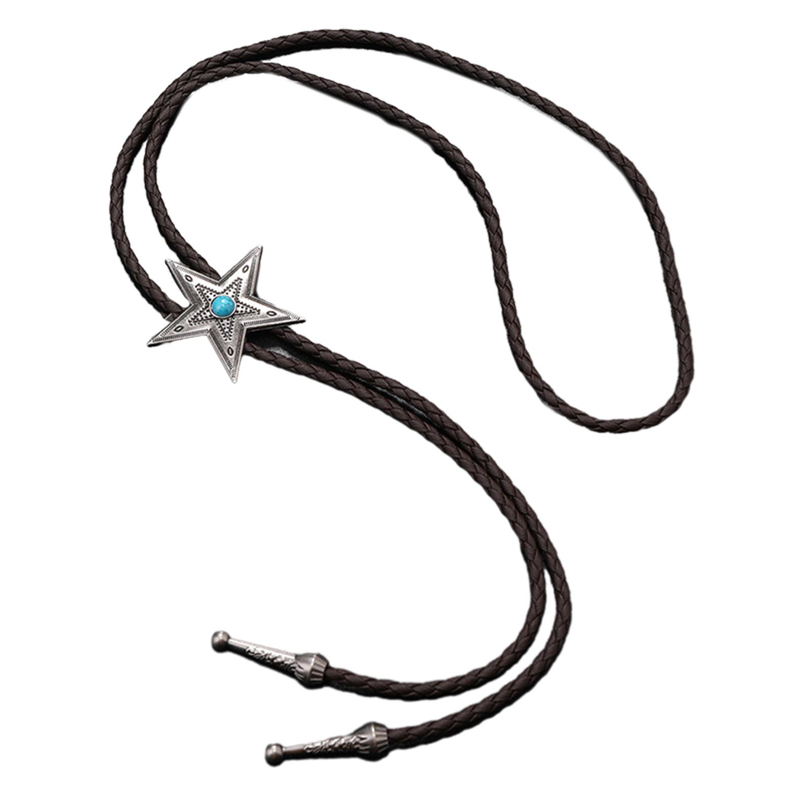 

Elegant Black Bolo Tie with Star Pendant Cowboy Star Necktie Western Necklace Cool Bola Tie Western Cowboy Costume темно-синий