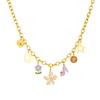 316L Stainless Steel Novel Fun Colorful Flowers High Heels Cross Star Heart Pendant Necklace Women New Trend Neck Chain