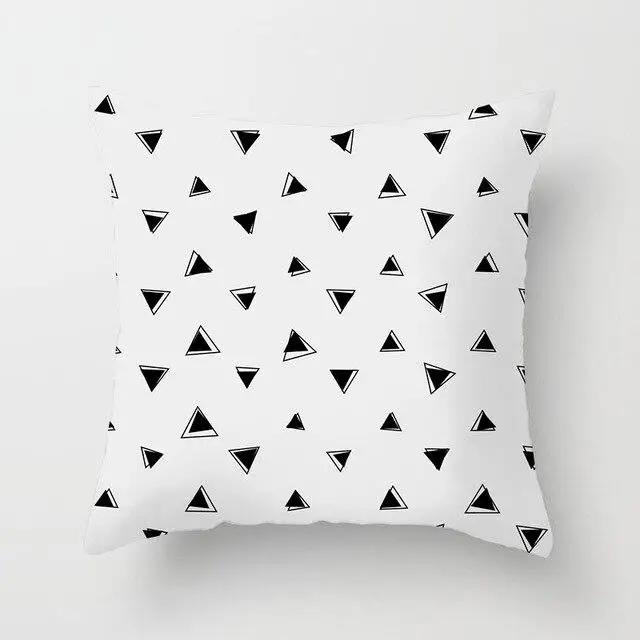 Car Home Living Room Simple Black And White Geometric Cushion Cover Modern Decorative Pillowcase Sofa  Pillow