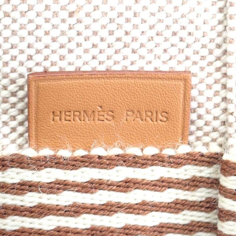 HERMES   Tote Bag beige/Brown canvas Women