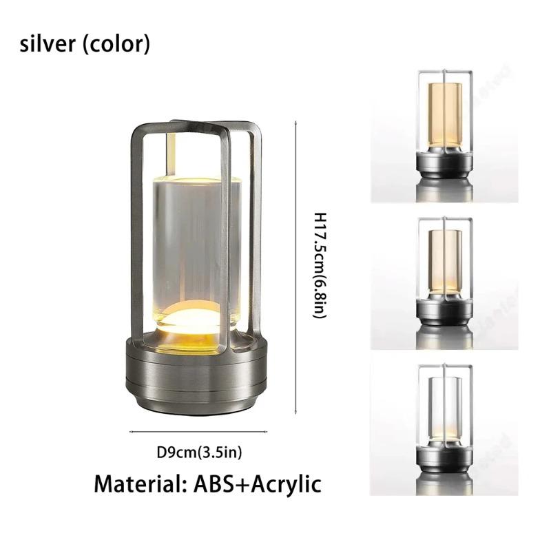 Portable Rechargeable LED Atmosphere Lamp, Vintage Creative Table Light, Touch Dimmable Decor Lighting for Bedside, Desk, Restaurant, Camping