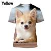 Chihuahua Dog T-Shirt 3D Printed Dog T-Shirt Fun Short Sleeve Cute Top for Boys