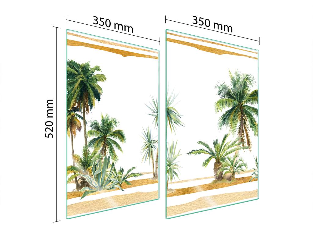 SZKLANA PŁYTA OCHRONNA DO KUCHNI 2x35x52 PALMY