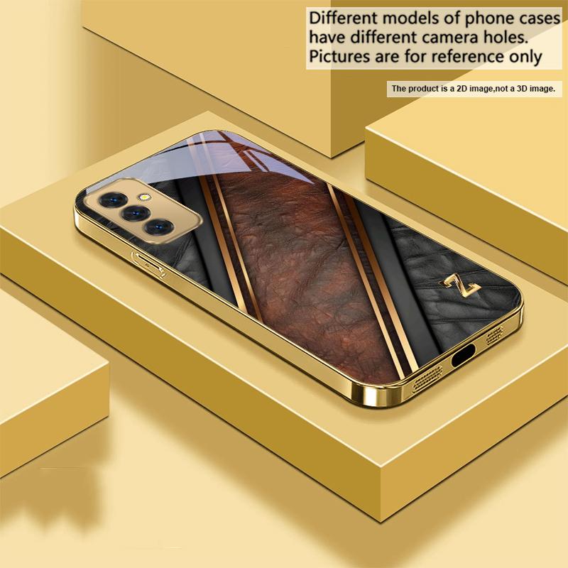 Brilliant golden letters For Samsung A 31 32 A33 A34 35 14 A15 13 16 25 26 50 52 53 54 55 56 70 71 72 73 Golden glass phone case