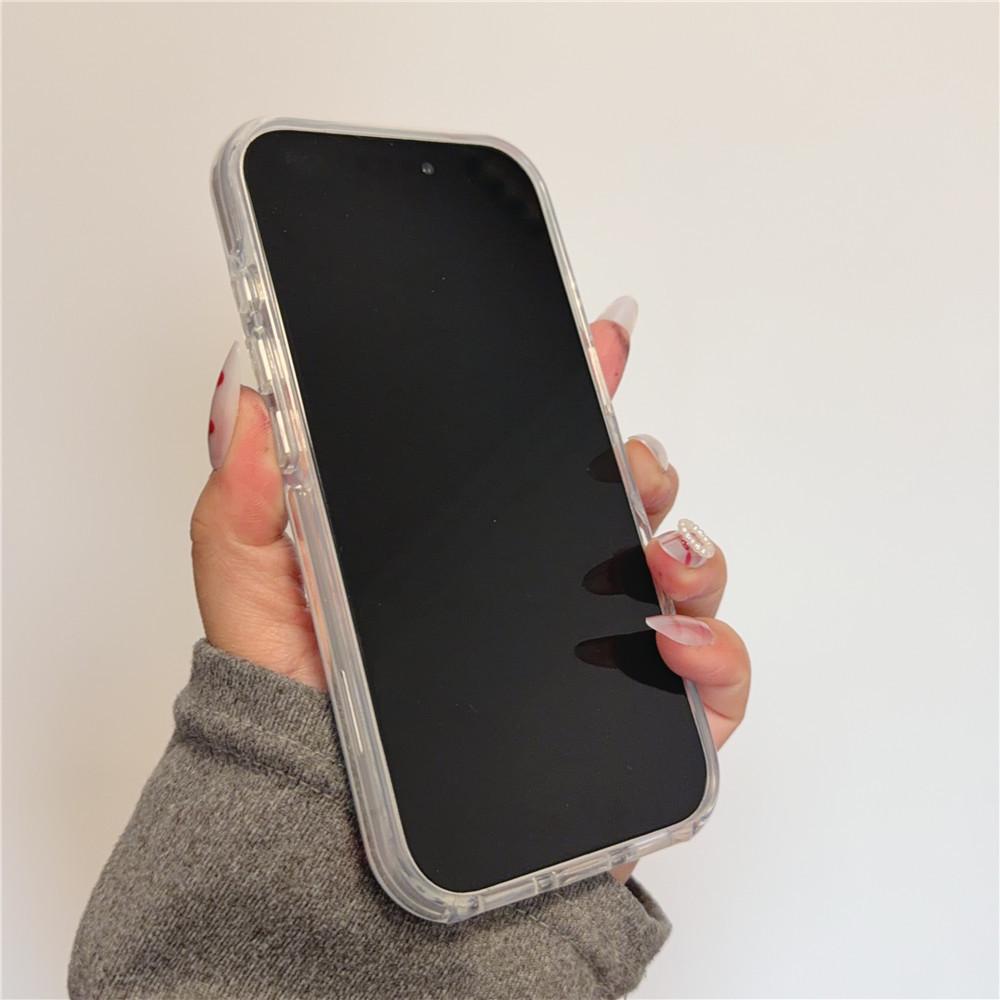 Mat Blauwe Kers Koreaanse Stijl Telefoonhoesje voor iPhone 13-17 Pro/Pro Max, Huidachtig Ontwerp voor Vrouwen