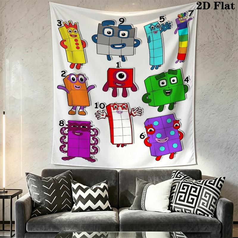 Numberblocks Nástěnná tapiserie Estetická nástěnná dekorace Tištěná látková přikrývka Dekorativní tapiserie do ložnice obývacího pokoje Domácí dekorace