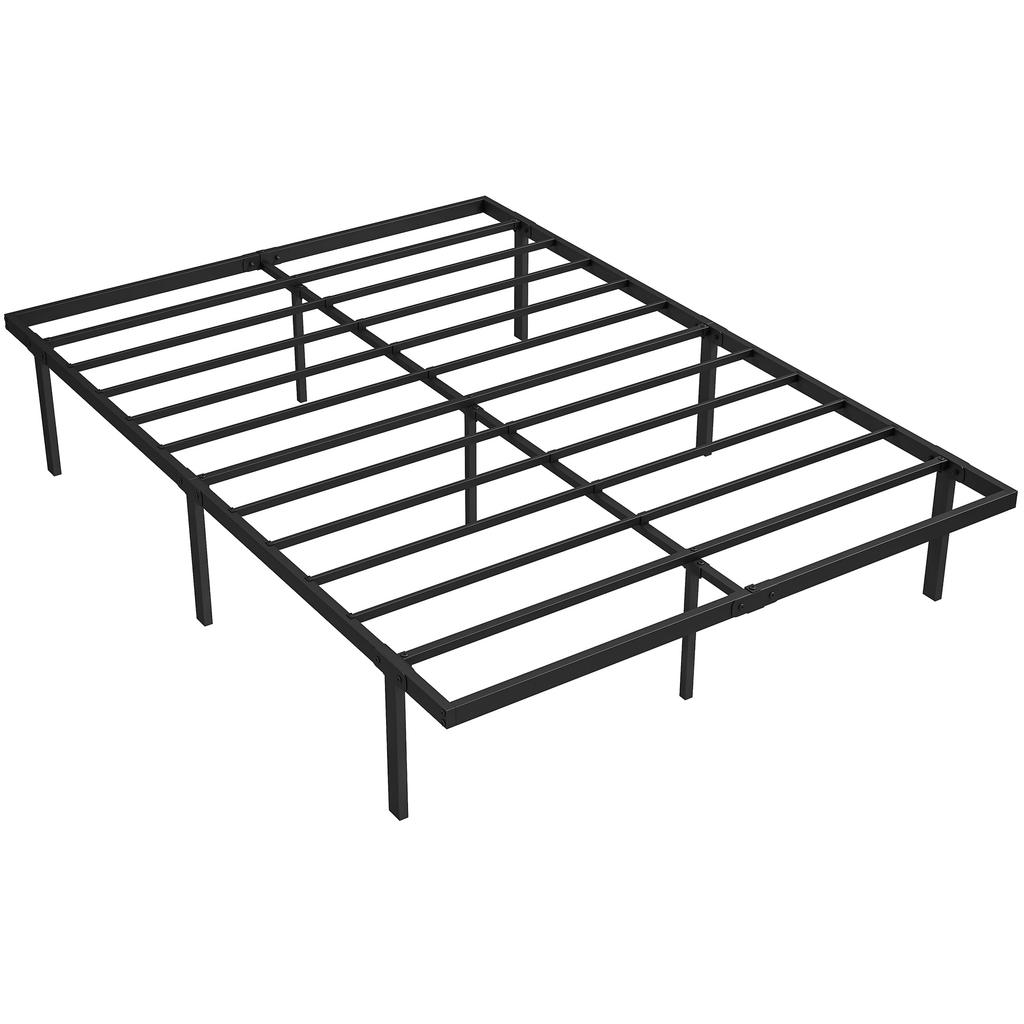 Struttura Letto, 140 x 200 cm Letto in Metallo con Spazio Sotto il Letto, Struttura in Metallo con Base a Doghe, Non Richiede Rete a Molle