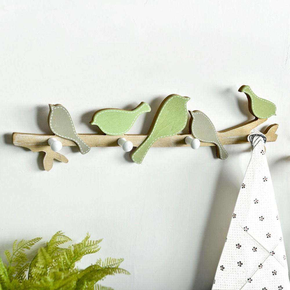 Creative Bird Shape Wall Hooks 4 Hooks Closet Organizer Holder Clothes Coat Hooks Kitchen Supplies