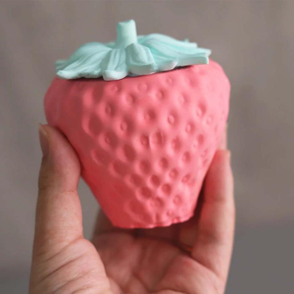 Strawberry Storage Box Silicone Mold Set DIY Fruit Ornaments Candle Jar Molds Plaster Crystal Epoxy Resin Vase Craft Making