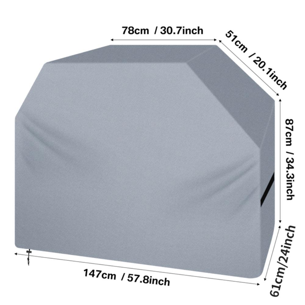 Barbecue Cover with Velcro Large BBQ Grill Cover Windproof UV Resistant 147x61x122CM 190D Heavy Duty Barbecue Gas Grill Cover