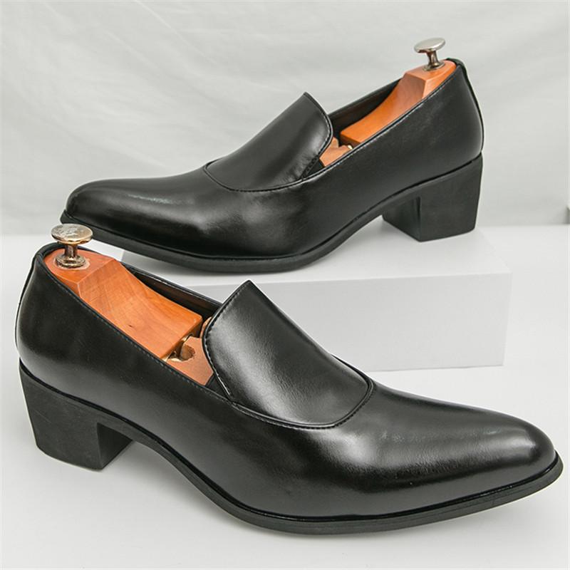 New Britain Gentleman Retro Pointed Black Brown Loafter For Men Pointed Flats Patent Leather Shoes Casual Formal Dress Footwear