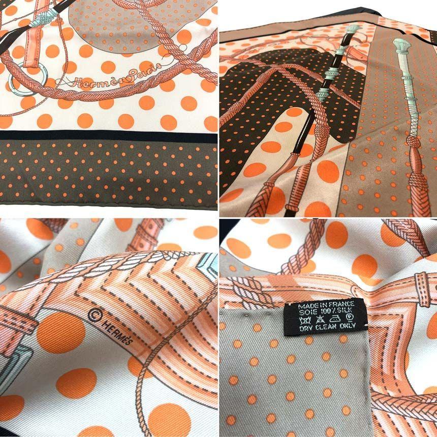 Used HERMES Hermes Carre 70 Scarf Clic-Clac a Pois Click Clack Dot Vintage Silk aq13086