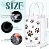Shinylin 22 Pcs Dog Paw Clear PVC Gift Bags with Handle Dog Claws Plastic Wrap Tote Bags Reusable Transparent Dog Treat Bags for Birthday Wedding