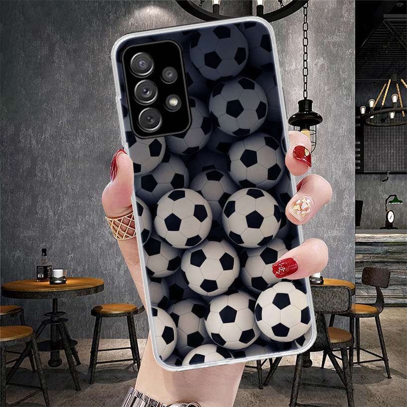 Football Soccer Ball Design Phone Case For Samsung Galaxy A12 A22 A32 A52 A72 A02S A51 A50S A71 A70 A31 A20S Note 20 Ultra S10 A