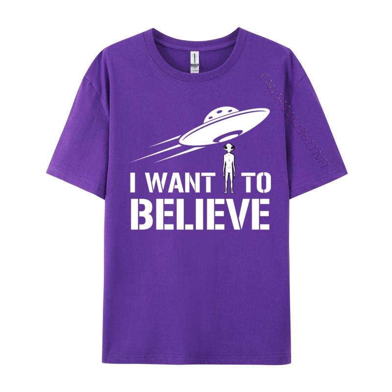 I Want To Believe Alien Ufo Roswell Extraterrestrial Ufos Casual Mens Fitted Casual Tops Shirts Cotton Top T-Shirts Casual
