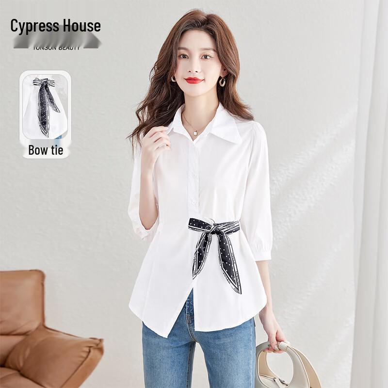 SibaiShe Women s Loose-Fit 3/4 Sleeve Collared Shirt XL