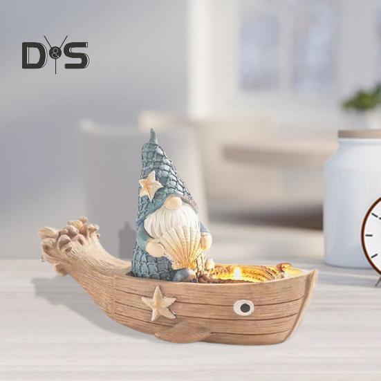 Beach Gnome Figurine Decor Resin Ocean Nautical Statue Summer Pool Ornaments Sailor Gnome Sculpture Courtyard Garden Balcony Decoration