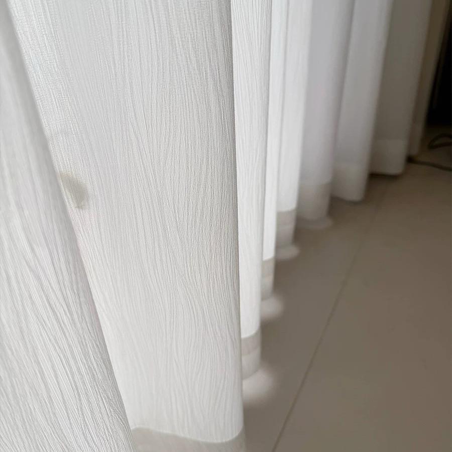 Misty Cloud Jacquard Gauze Curtains - Light Filtering Privacy Curtains for Living Room, Bedroom, Bay Window, and Balcony
